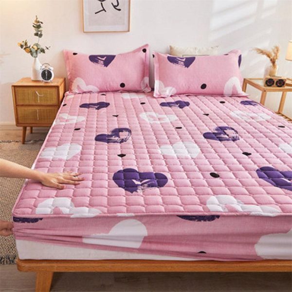 Home Textiles |   Cotton Soft Bedding Sheet Mattress Cover Thicken Quilted Bedspread Elastic Sheets Fitted Sheet Mattress Topper Non-Slip Sheet Dust Cover Home & Kitchen Home Textiles