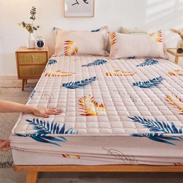 Home Textiles |   Cotton Soft Bedding Sheet Mattress Cover Thicken Quilted Bedspread Elastic Sheets Fitted Sheet Mattress Topper Non-Slip Sheet Dust Cover Home & Kitchen Home Textiles