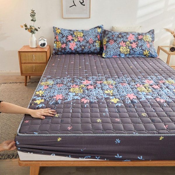 Home Textiles |   Cotton Soft Bedding Sheet Mattress Cover Thicken Quilted Bedspread Elastic Sheets Fitted Sheet Mattress Topper Non-Slip Sheet Dust Cover Home & Kitchen Home Textiles