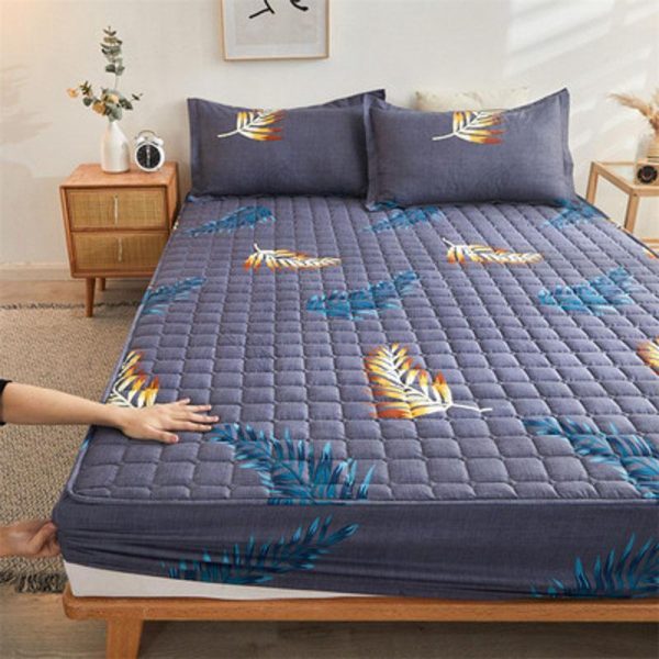 Home Textiles |   Cotton Soft Bedding Sheet Mattress Cover Thicken Quilted Bedspread Elastic Sheets Fitted Sheet Mattress Topper Non-Slip Sheet Dust Cover Home & Kitchen Home Textiles