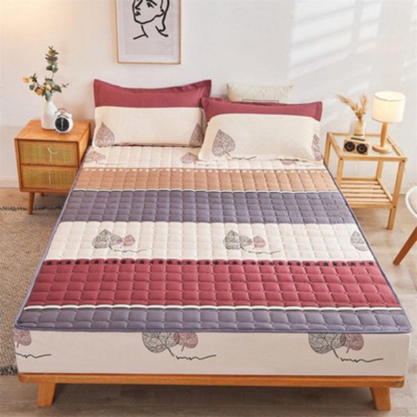 Home Textiles |   Cotton Soft Bedding Sheet Mattress Cover Thicken Quilted Bedspread Elastic Sheets Fitted Sheet Mattress Topper Non-Slip Sheet Dust Cover Home & Kitchen Home Textiles