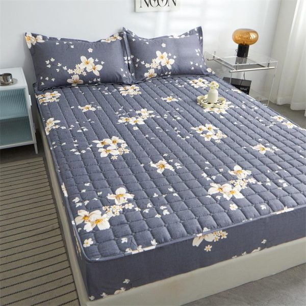 Home Textiles |   Cotton Soft Bedding Sheet Mattress Cover Thicken Quilted Bedspread Elastic Sheets Fitted Sheet Mattress Topper Non-Slip Sheet Dust Cover Home & Kitchen Home Textiles