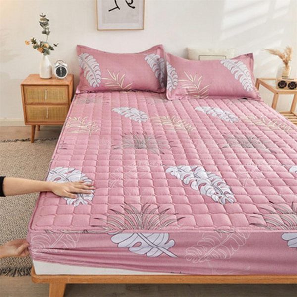 Home Textiles |   Cotton Soft Bedding Sheet Mattress Cover Thicken Quilted Bedspread Elastic Sheets Fitted Sheet Mattress Topper Non-Slip Sheet Dust Cover Home & Kitchen Home Textiles