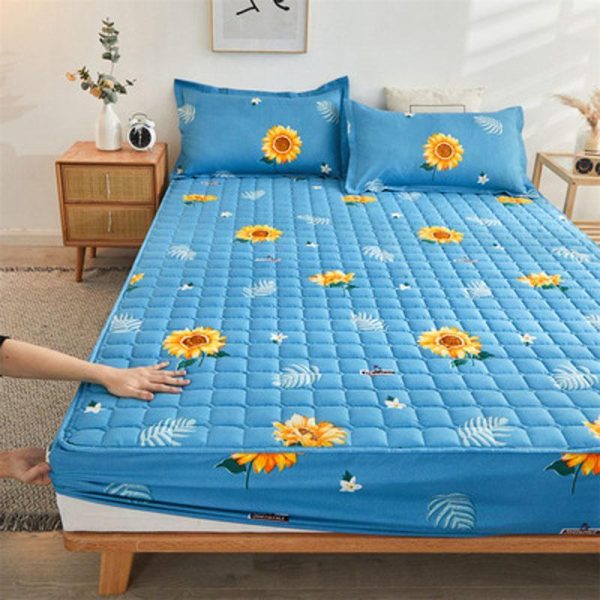 Home Textiles |   Cotton Soft Bedding Sheet Mattress Cover Thicken Quilted Bedspread Elastic Sheets Fitted Sheet Mattress Topper Non-Slip Sheet Dust Cover Home & Kitchen Home Textiles