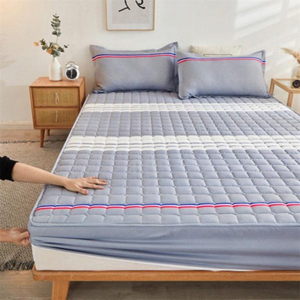 Home Textiles |   Cotton Soft Bedding Sheet Mattress Cover Thicken Quilted Bedspread Elastic Sheets Fitted Sheet Mattress Topper Non-Slip Sheet Dust Cover Home & Kitchen Home Textiles