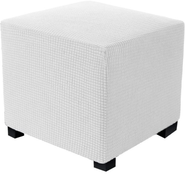 Home Textiles |   Jacquard Durable Square Stretch Footrest Ottoman Cover Folding Storage Stool Furniture Protector Rectangle Bench Slipcover Home & Kitchen Home Textiles