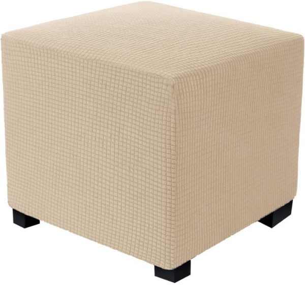 Home Textiles |   Jacquard Durable Square Stretch Footrest Ottoman Cover Folding Storage Stool Furniture Protector Rectangle Bench Slipcover Home & Kitchen Home Textiles