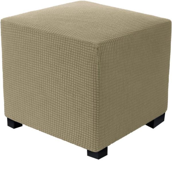 Home Textiles |   Jacquard Durable Square Stretch Footrest Ottoman Cover Folding Storage Stool Furniture Protector Rectangle Bench Slipcover Home & Kitchen Home Textiles