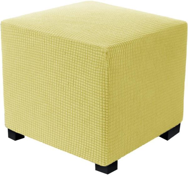 Home Textiles |   Jacquard Durable Square Stretch Footrest Ottoman Cover Folding Storage Stool Furniture Protector Rectangle Bench Slipcover Home & Kitchen Home Textiles