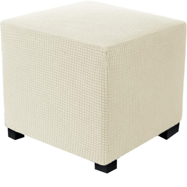 Home Textiles |   Jacquard Durable Square Stretch Footrest Ottoman Cover Folding Storage Stool Furniture Protector Rectangle Bench Slipcover Home & Kitchen Home Textiles