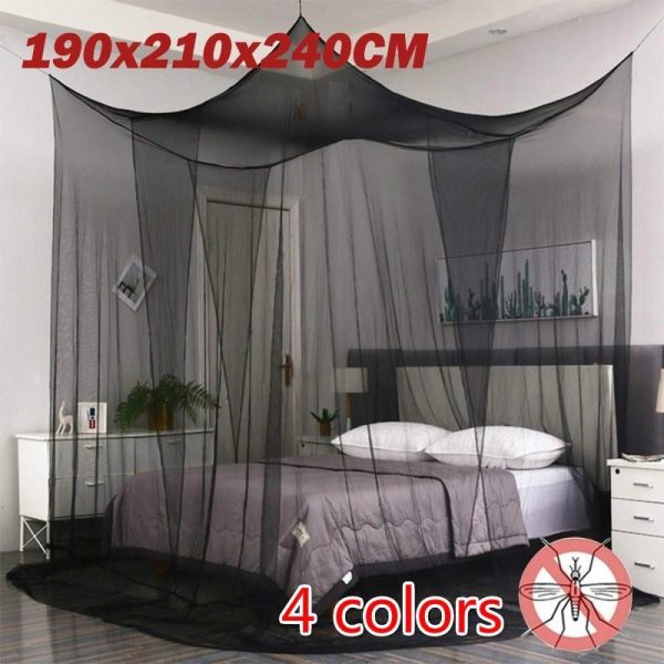 Home Textiles |   Mosquito Net 4-Corner Bed Netting Canopy For Queen/King Sized Bed Polyester Fabric Protection Children Bedding Home & Kitchen Home Textiles