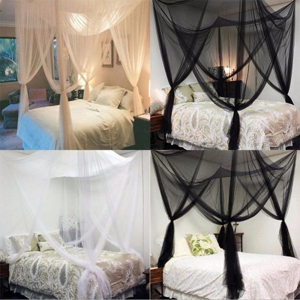 Home Textiles |   Mosquito Net 4-Corner Bed Netting Canopy For Queen/King Sized Bed Polyester Fabric Protection Children Bedding Home & Kitchen Home Textiles