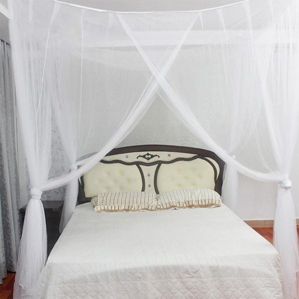 Home Textiles |   Mosquito Net 4-Corner Bed Netting Canopy For Queen/King Sized Bed Polyester Fabric Protection Children Bedding Home & Kitchen Home Textiles