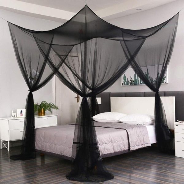 Home Textiles |   Mosquito Net 4-Corner Bed Netting Canopy For Queen/King Sized Bed Polyester Fabric Protection Children Bedding Home & Kitchen Home Textiles