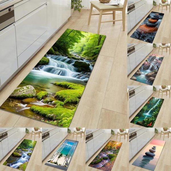 Home Textiles |   Natural Scenery Soft Kitchen Rug Anti-Fatigue Kitchen Rug Waterproof Non-Slip Rugs Set Runner Rug Bedside Rug Absorbent Carpet For Kitchen Home & Kitchen Home Textiles