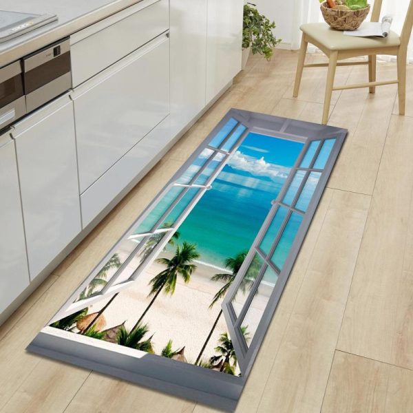 Home Textiles |   Natural Scenery Soft Kitchen Rug Anti-Fatigue Kitchen Rug Waterproof Non-Slip Rugs Set Runner Rug Bedside Rug Absorbent Carpet For Kitchen Home & Kitchen Home Textiles