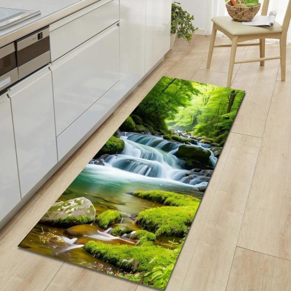 Home Textiles |   Natural Scenery Soft Kitchen Rug Anti-Fatigue Kitchen Rug Waterproof Non-Slip Rugs Set Runner Rug Bedside Rug Absorbent Carpet For Kitchen Home & Kitchen Home Textiles