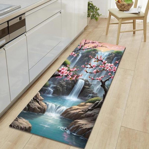 Home Textiles |   Natural Scenery Soft Kitchen Rug Anti-Fatigue Kitchen Rug Waterproof Non-Slip Rugs Set Runner Rug Bedside Rug Absorbent Carpet For Kitchen Home & Kitchen Home Textiles