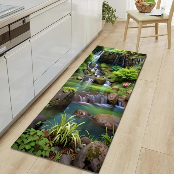 Home Textiles |   Natural Scenery Soft Kitchen Rug Anti-Fatigue Kitchen Rug Waterproof Non-Slip Rugs Set Runner Rug Bedside Rug Absorbent Carpet For Kitchen Home & Kitchen Home Textiles