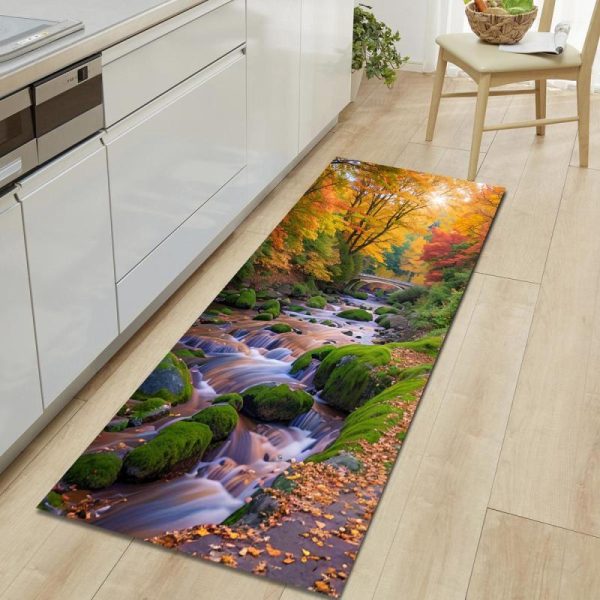 Home Textiles |   Natural Scenery Soft Kitchen Rug Anti-Fatigue Kitchen Rug Waterproof Non-Slip Rugs Set Runner Rug Bedside Rug Absorbent Carpet For Kitchen Home & Kitchen Home Textiles