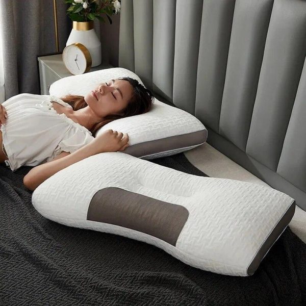 Home Textiles |   Neck Pillow Help Sleep And Protect The Pillow Neck Household Soybean Fiber Spa Massage Pillow For Sleeping Home & Kitchen Home Textiles