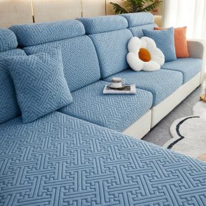 Home Textiles |   Plush Sofa Seat Cover For Living Room Velvet Cushion Elastic Corner Couch 1/2/3/4 Seater Solid Slipcovers Set Home & Kitchen Home Textiles