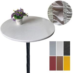 Home Textiles |   Round 60-130cm  Fitted Tablecloth Table Cover Elastic Protector Waterproof Home & Kitchen Home Textiles