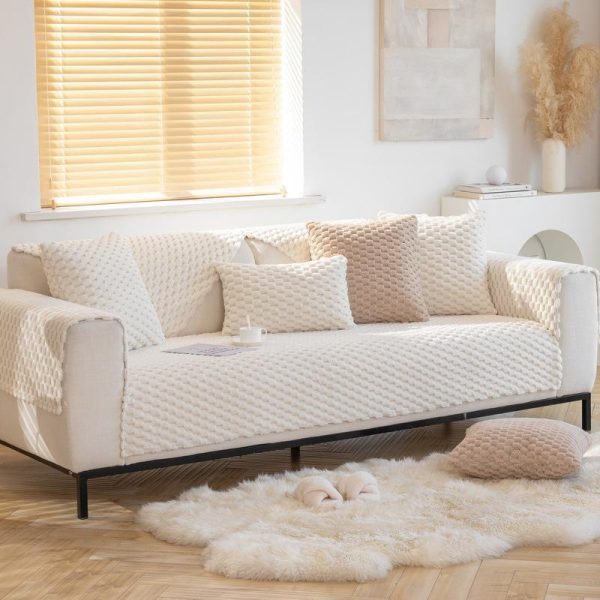 Home Textiles |   Winter Sofa Cover Thicken Plush Non-Slip Couch Cushion For Living Room Soft Universal Sofa Cover Back Towel Sectional Sofa Mat Home & Kitchen Home Textiles