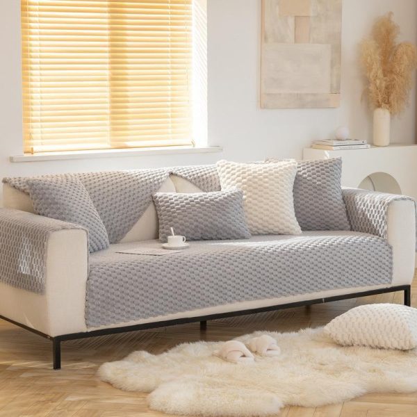 Home Textiles |   Winter Sofa Cover Thicken Plush Non-Slip Couch Cushion For Living Room Soft Universal Sofa Cover Back Towel Sectional Sofa Mat Home & Kitchen Home Textiles