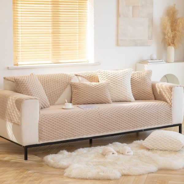 Home Textiles |   Winter Sofa Cover Thicken Plush Non-Slip Couch Cushion For Living Room Soft Universal Sofa Cover Back Towel Sectional Sofa Mat Home & Kitchen Home Textiles