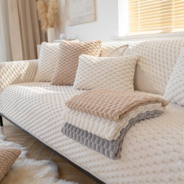 Home Textiles |   Winter Sofa Cover Thicken Plush Non-Slip Couch Cushion For Living Room Soft Universal Sofa Cover Back Towel Sectional Sofa Mat Home & Kitchen Home Textiles