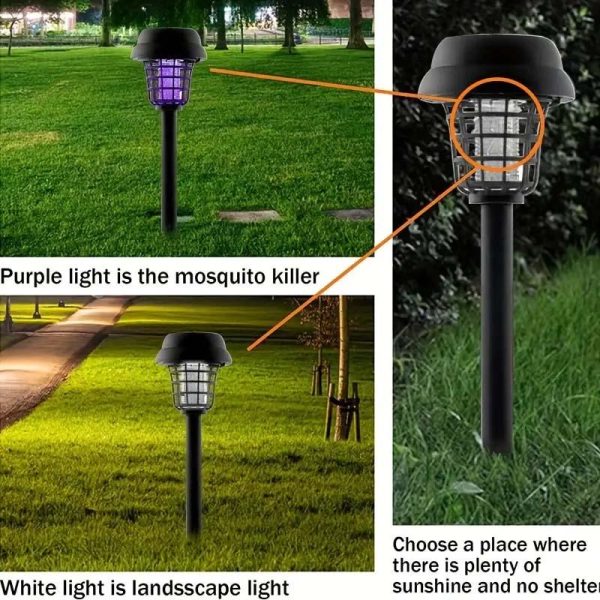 Household Supplies |   1 Pcs Solar Bug Zapper Waterproof Outdoor Mosquito Zapper Mosquito Killer And Lighting Mosquito Repellent Lamp For Indoor Outdoor Home & Kitchen Household Supplies