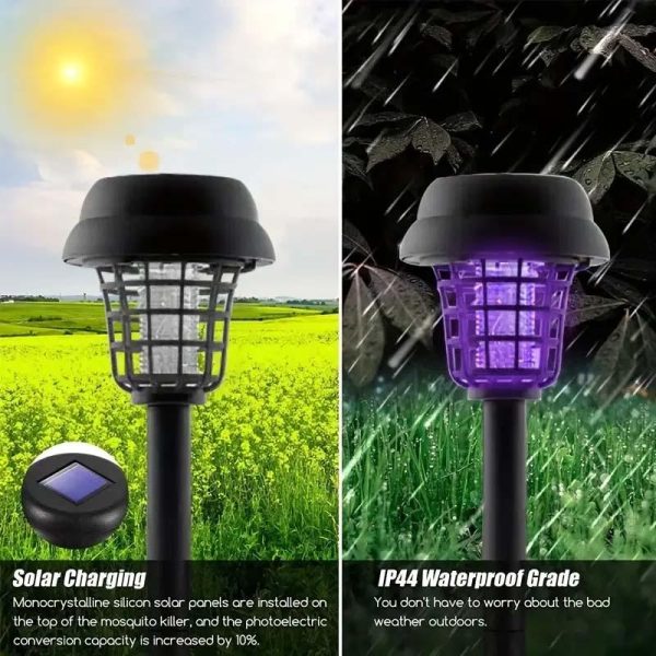 Household Supplies |   1 Pcs Solar Bug Zapper Waterproof Outdoor Mosquito Zapper Mosquito Killer And Lighting Mosquito Repellent Lamp For Indoor Outdoor Home & Kitchen Household Supplies