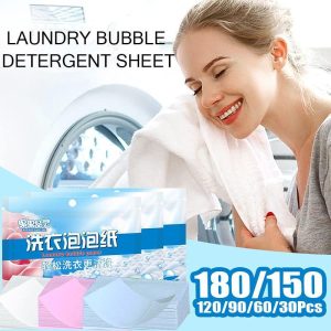 Household Supplies |   180/90/60/30Pcs Laundry Detergent Sheets Easy Dissolve Laundry Tablets Strong Deep Cleaning Detergent Laundry Soap For Washing Machine Home & Kitchen Household Supplies