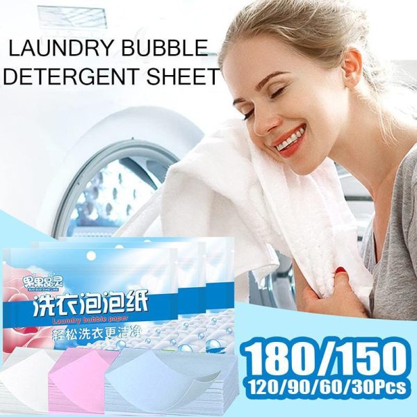 Household Supplies |   180/90/60/30Pcs Laundry Detergent Sheets Easy Dissolve Laundry Tablets Strong Deep Cleaning Detergent Laundry Soap For Washing Machine Home & Kitchen Household Supplies