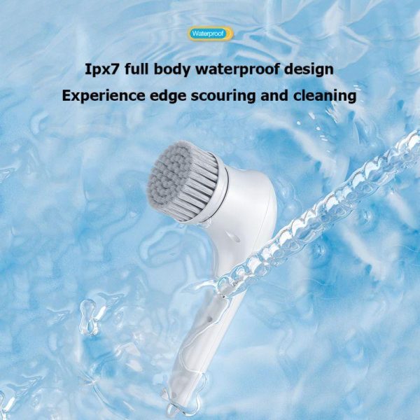 Household Supplies |   5 In 1 Handheld Electric Cleaning Brush Usb Charging Bathtub Sink Floor Multifunctional Rotating Washing Brush Kitchen Bathroom Cleaning Tools Home & Kitchen Household Supplies