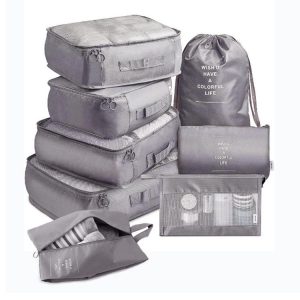 Household Supplies |   8 Pieces Set Travel Organizer Storage Bags Suitcase Packing Set Storage Cases Portable Luggage Organizer Clothe Shoe Pouch Home & Kitchen Household Supplies