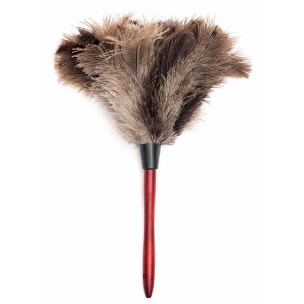 Household Supplies |   Anti-Static Ostrich Feather Fur Brush Duster Dust Cleaning Tool Wooden Handle Home & Kitchen Household Supplies