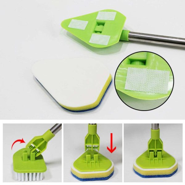 Household Supplies |   Clean Mop Brush Scrubber Telescopic Cleaning Pad Bathtub Sponges Glass Polish With Handle Home & Kitchen Household Supplies