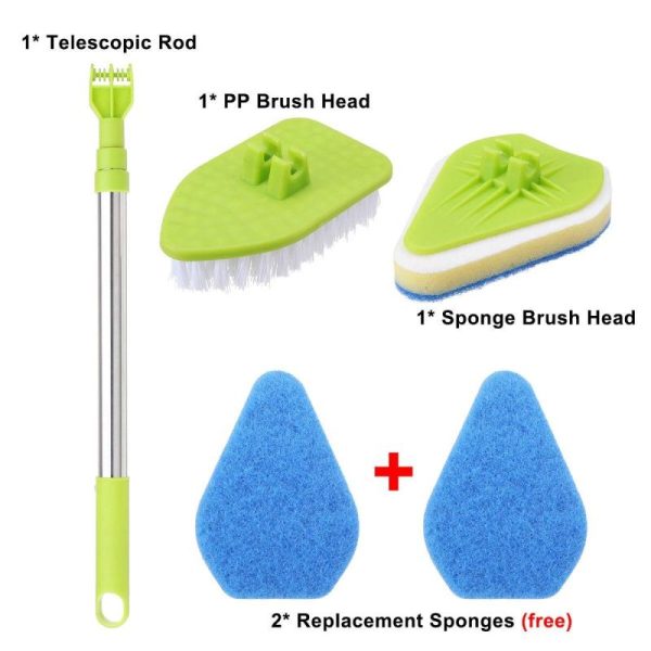 Household Supplies |   Clean Mop Brush Scrubber Telescopic Cleaning Pad Bathtub Sponges Glass Polish With Handle Home & Kitchen Household Supplies