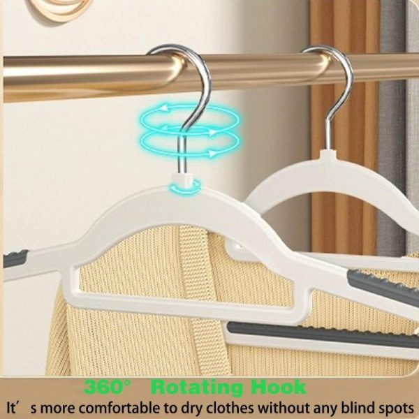 Household Supplies |   Clothes Hangers, Non-Slip And Traceless Clothes Support, Thicken Plastic 360° Rotating Multi-Functional Clothes Hanger 10 Pack Home & Kitchen Household Supplies