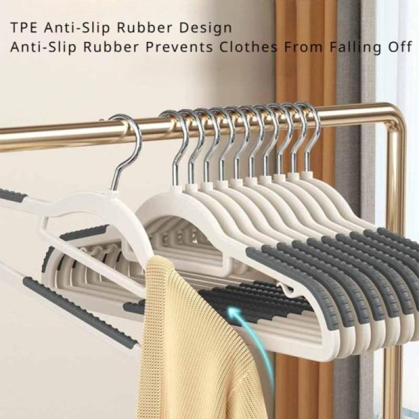 Household Supplies |   Clothes Hangers, Non-Slip And Traceless Clothes Support, Thicken Plastic 360° Rotating Multi-Functional Clothes Hanger 10 Pack Home & Kitchen Household Supplies