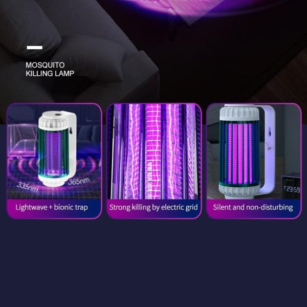 Household Supplies |   Mosquito Killer Lamp Electric Shock Photocatalyst Kill Bug Insect Zapper Home Mosquito Repellent Rechargable Outdoor Fly Trap Home & Kitchen Household Supplies