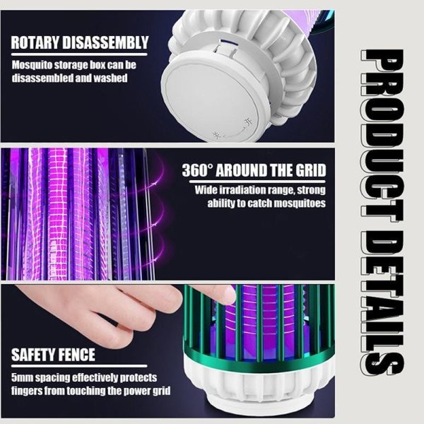 Household Supplies |   Mosquito Killer Lamp Electric Shock Photocatalyst Kill Bug Insect Zapper Home Mosquito Repellent Rechargable Outdoor Fly Trap Home & Kitchen Household Supplies