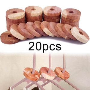 Household Supplies |   Puntos 20Pcs Wardrobe Drawer Air Fresher Moth Repellent Mini Round Cedar Wood Blocks Home & Kitchen Household Supplies