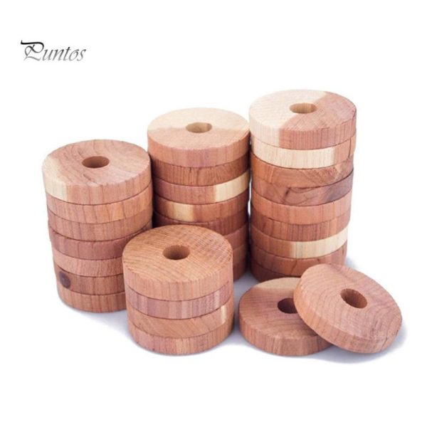 Household Supplies |   Puntos 20Pcs Wardrobe Drawer Air Fresher Moth Repellent Mini Round Cedar Wood Blocks Home & Kitchen Household Supplies