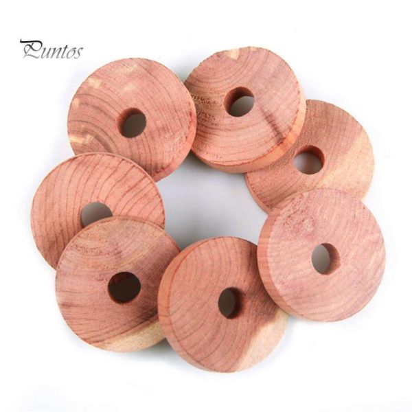 Household Supplies |   Puntos 20Pcs Wardrobe Drawer Air Fresher Moth Repellent Mini Round Cedar Wood Blocks Home & Kitchen Household Supplies