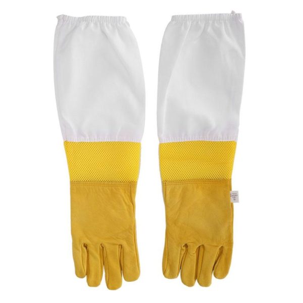 Insects |   2Pcs Sheepskin Yellow Against Anti Bee Sting Hollow Breathable Hand  Beekeeper Gloves Beek Insects Insects