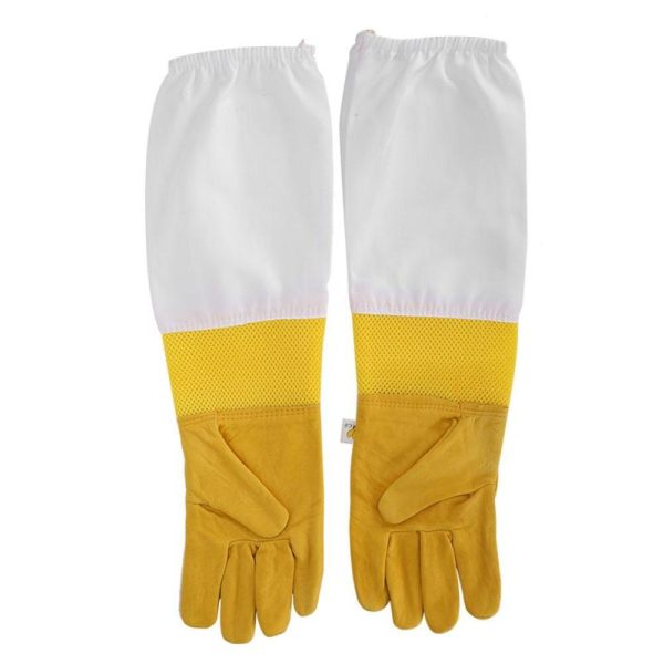 Insects |   2Pcs Sheepskin Yellow Against Anti Bee Sting Hollow Breathable Hand  Beekeeper Gloves Beek Insects Insects