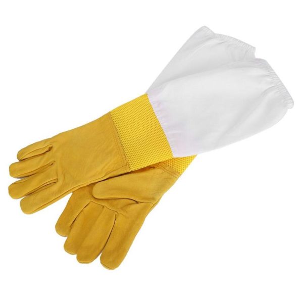 Insects |   2Pcs Sheepskin Yellow Against Anti Bee Sting Hollow Breathable Hand  Beekeeper Gloves Beek Insects Insects